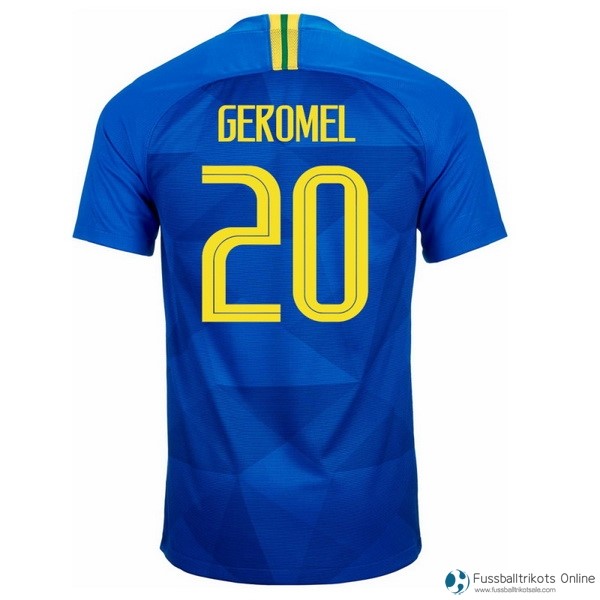 Brasilien Trikot Auswarts Geromel 2018 Blau Fussballtrikots Günstig